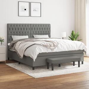 Box spring postel s matrací tmavě šedá 180x200 cm textil 3136854