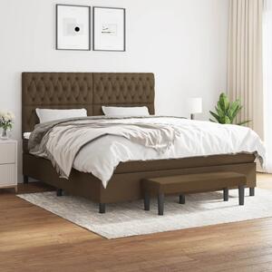 Box spring postel s matrací tmavě hnědá 180x200 cm textil 3136856
