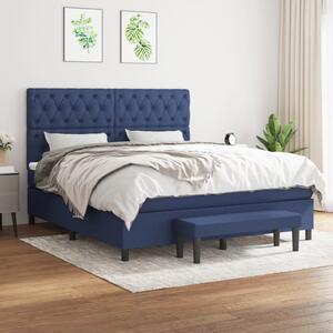 Box spring postel s matrací modrá 160x200 cm textil 3136851