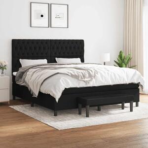 Box spring postel s matrací černá 180x200 cm textil 3136855