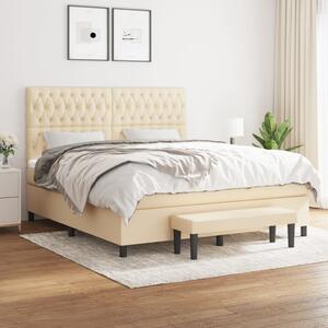 Box spring postel s matrací krémová 180x200 cm textil 3136858