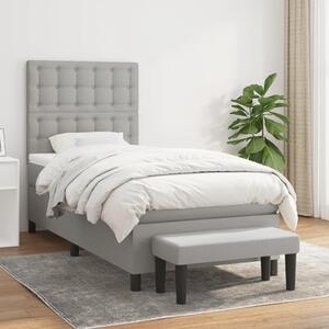 Box spring postel s matrací světle šedá 80 x 200 cm textil 3136869