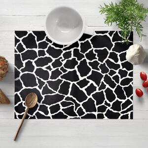 Biante Sametové prostírání na stůl Tamara TMR-015 Černobílý žirafí vzor 30x40 cm