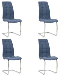 Konzolové jídelní židle 4 ks modré textil