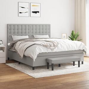 Box spring postel s matrací světle šedá 160 x 200 cm textil 3136925