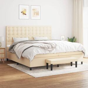 Box spring postel s matrací krémová 200x200 cm textil 3136946