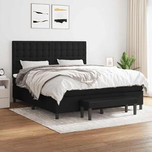 Box spring postel s matrací černá 180x200 cm textil 3136935