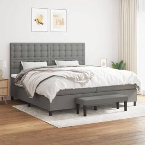 Box spring postel s matrací tmavě šedá 200x200 cm textil 3136942