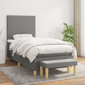 Box spring postel s matrací tmavě šedá 80 x 200 cm textil 3136950