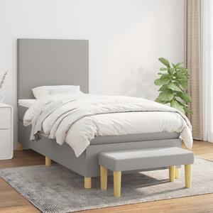 Box spring postel s matrací světle šedá 80 x 200 cm textil 3136949