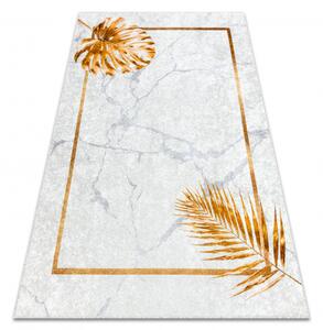 Dywany Luszczow Dětský kusový koberec MIRO 51518.806 pratelný Listy, rám protiskluz, šedá / zlatý Rozměr koberce: 120 x 170 cm