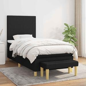 Box spring postel s matrací černá 80 x 200 cm textil 3136951