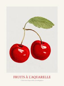 Obrazová reprodukce Cherries (Watercolour Kitchen Fruit), (30 x 40 cm)