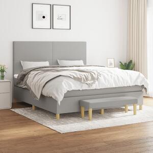 Box spring postel s matrací světle šedá 160 x 200 cm textil 3137005