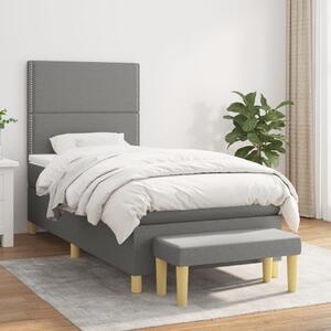 Box spring postel s matrací tmavě šedá 90x190 cm textil 3137038