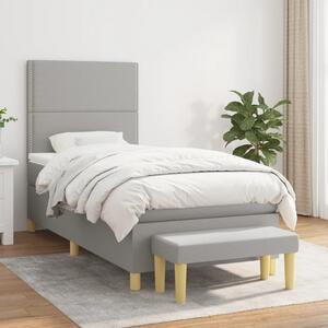 Box spring postel s matrací světle šedá 90x190 cm textil 3137037