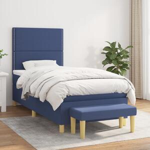Box spring postel s matrací modrá 100 x 200 cm textil 3137059