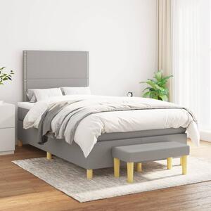 Box spring postel s matrací světle šedá 120 x 200 cm textil 3137061