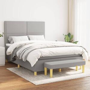 Box spring postel s matrací světle šedá 140 x 200 cm textil 3137077