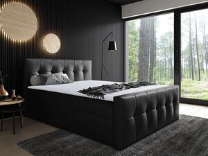 Kontinentální postel Larnaka, Rozměr postele: 200x200, Barva:: ekokůže Soft 011 (černá) 5902928671582