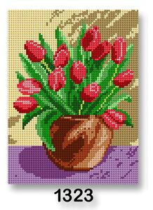 Stoklasa Vyšívací předloha, obrázek na vyšívání 70246/1323, květiny 1, červené tulipány, 18x24cm
