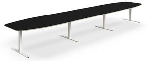 AJ Produkty Jednací stůl NOVUS, T-nohy, 5600x1200 mm, bílá/černá