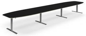 AJ Produkty Jednací stůl NOVUS, T-nohy, 5600x1200 mm, stříbrná/černá