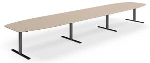 AJ Produkty Jednací stůl NOVUS, T-nohy, 5600x1200 mm, černá/jílově šedá