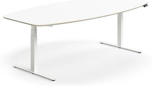 AJ Produkty Jednací stůl NOVUS, výškově nastavitelný, 2400x1200 mm, bílá
