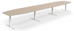 AJ Produkty Jednací stůl NOVUS, T-nohy, 5600x1200 mm, bílá/jílově šedá