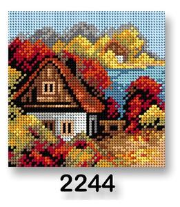 Stoklasa Vyšívací předloha, obrázek na vyšívání 70244/2244, dům podzim 1, červená, 15x15cm
