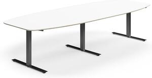AJ Produkty Jednací stůl NOVUS, T-nohy, 3200x1200 mm, černá/bílá