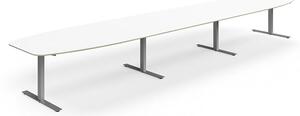 AJ Produkty Jednací stůl NOVUS, T-nohy, 5600x1200 mm, stříbrná/bílá