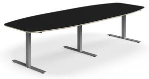 AJ Produkty Jednací stůl NOVUS, T-nohy, 3200x1200 mm, stříbrná/černá