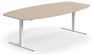 AJ Produkty Jednací stůl NOVUS, T-nohy, 2400x1200 mm, bílá/jílově šedá