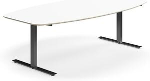 AJ Produkty Jednací stůl NOVUS, T-nohy, 2400x1200 mm, černá/bílá