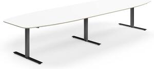 AJ Produkty Jednací stůl NOVUS, T-nohy, 4000x1200 mm, černá/bílá