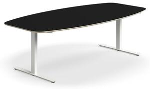 AJ Produkty Jednací stůl NOVUS, T-nohy, 2400x1200 mm, bílá/černá