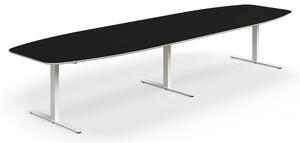 AJ Produkty Jednací stůl NOVUS, T-nohy, 4000x1200 mm, bílá/černá