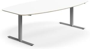 AJ Produkty Jednací stůl NOVUS, T-nohy, 2400x1200 mm, stříbrná/bílá