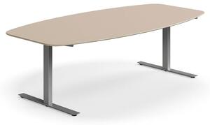 AJ Produkty Jednací stůl NOVUS, T-nohy, 2400x1200 mm, stříbrná/jílově šedá