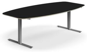 AJ Produkty Jednací stůl NOVUS, T-nohy, 2400x1200 mm, stříbrná/černá
