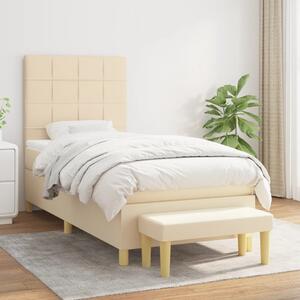 Box spring postel s matrací krémová 90x190 cm textil 3137122