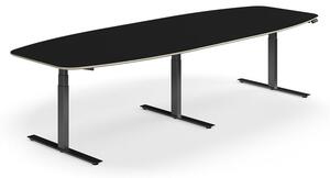 AJ Produkty Jednací stůl NOVUS, výškově nastavitelný, 3200x1200 mm, černá