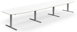 AJ Produkty Jednací stůl NOVUS, T-nohy, 4800x1200 mm, stříbrná/bílá