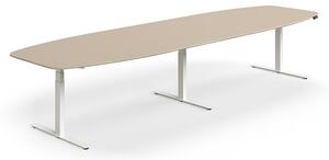 AJ Produkty Jednací stůl NOVUS, výškově nastavitelný, 4000x1200 mm, bílá/jílově šedá