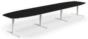 AJ Produkty Jednací stůl NOVUS, T-nohy, 4800x1200 mm, bílá/černá