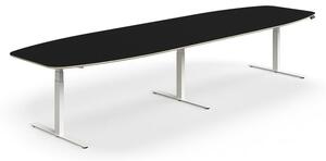 AJ Produkty Jednací stůl NOVUS, výškově nastavitelný, 4000x1200 mm, bílá/černá