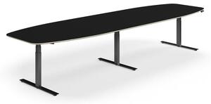 AJ Produkty Jednací stůl NOVUS, výškově nastavitelný, 4000x1200 mm, černá