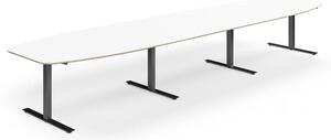 AJ Produkty Jednací stůl NOVUS, T-nohy, 4800x1200 mm, černá/bílá